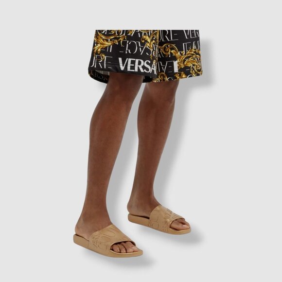 NEW VERSACE JEANS COUTURE Men's Gold Slide Sandals Shoes Size US 8.5 / EU 42 - Picture 6 of 11